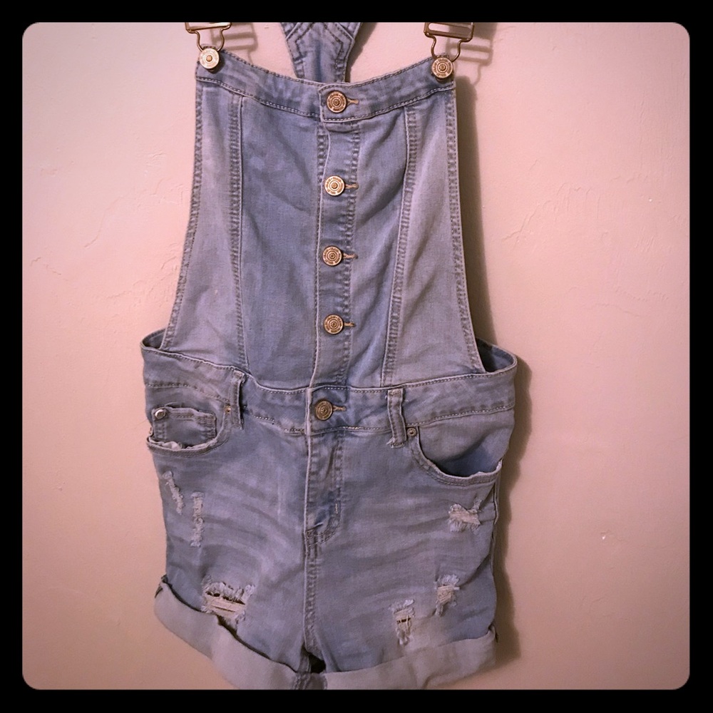 Jean short overalls
